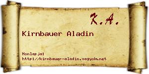 Kirnbauer Aladin névjegykártya